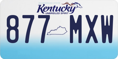KY license plate 877MXW