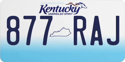 KY license plate 877RAJ