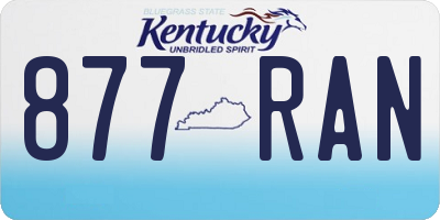 KY license plate 877RAN