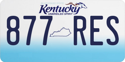 KY license plate 877RES