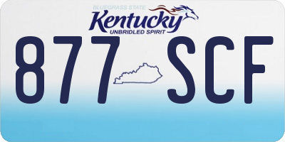 KY license plate 877SCF