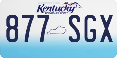 KY license plate 877SGX