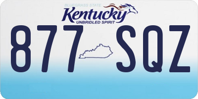 KY license plate 877SQZ