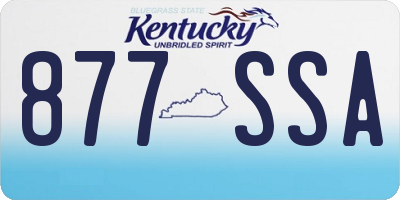 KY license plate 877SSA
