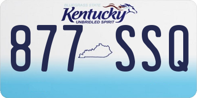 KY license plate 877SSQ