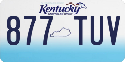KY license plate 877TUV