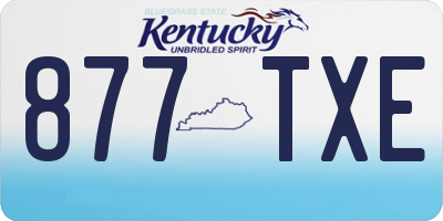 KY license plate 877TXE