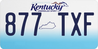 KY license plate 877TXF