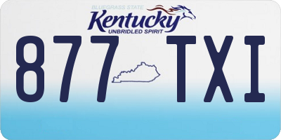 KY license plate 877TXI