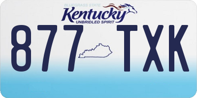 KY license plate 877TXK