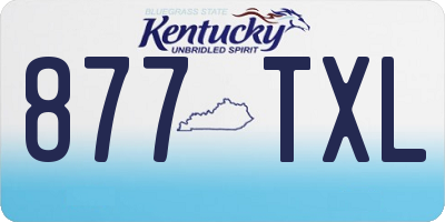 KY license plate 877TXL