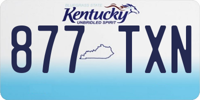 KY license plate 877TXN
