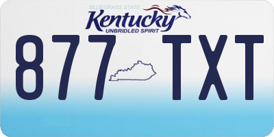 KY license plate 877TXT