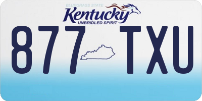 KY license plate 877TXU
