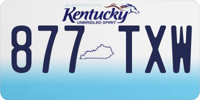 KY license plate 877TXW