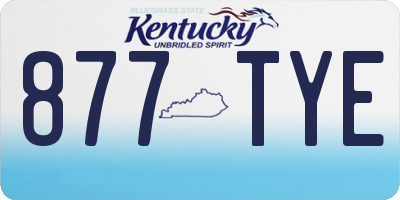 KY license plate 877TYE