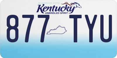 KY license plate 877TYU