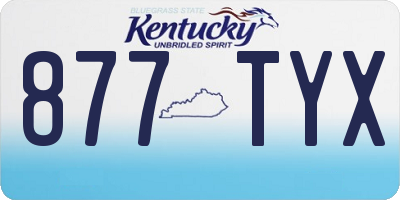 KY license plate 877TYX