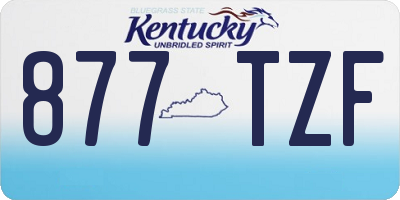 KY license plate 877TZF