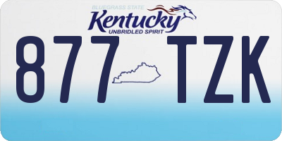 KY license plate 877TZK