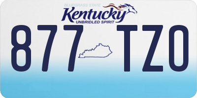KY license plate 877TZO