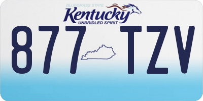 KY license plate 877TZV