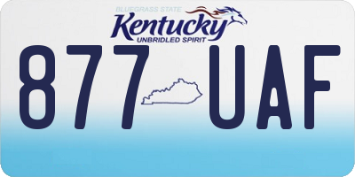 KY license plate 877UAF