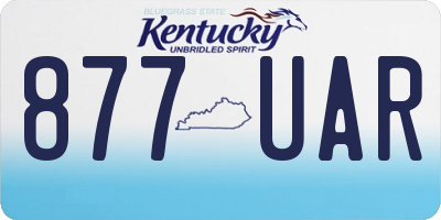 KY license plate 877UAR