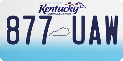 KY license plate 877UAW