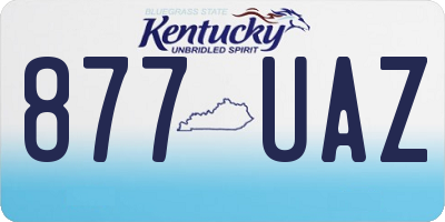KY license plate 877UAZ