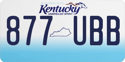 KY license plate 877UBB