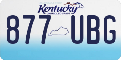 KY license plate 877UBG