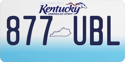 KY license plate 877UBL