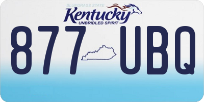 KY license plate 877UBQ