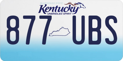KY license plate 877UBS