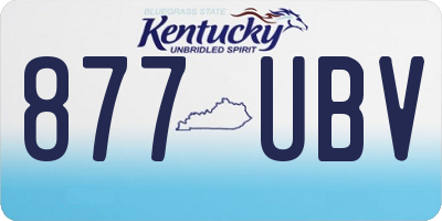 KY license plate 877UBV