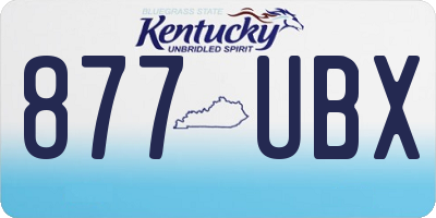 KY license plate 877UBX