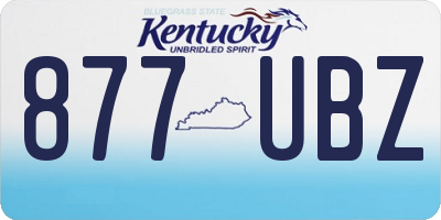 KY license plate 877UBZ