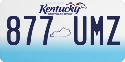 KY license plate 877UMZ