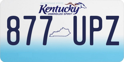 KY license plate 877UPZ
