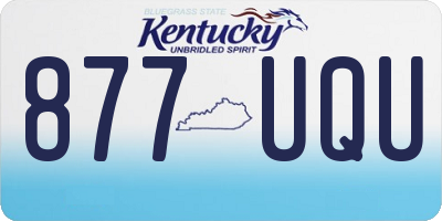 KY license plate 877UQU
