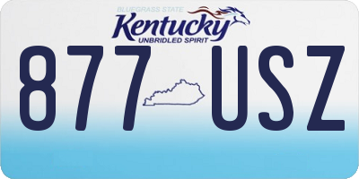 KY license plate 877USZ