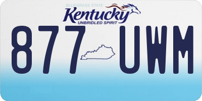 KY license plate 877UWM