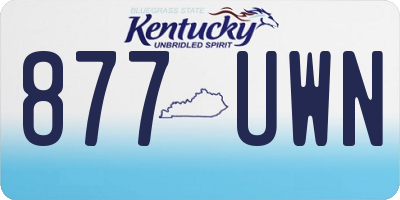 KY license plate 877UWN