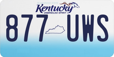 KY license plate 877UWS