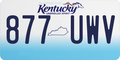 KY license plate 877UWV