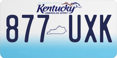KY license plate 877UXK