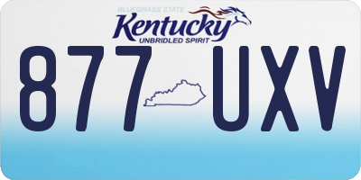 KY license plate 877UXV