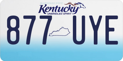 KY license plate 877UYE
