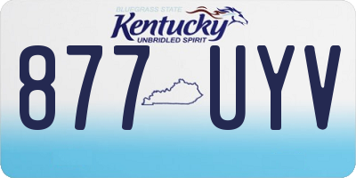KY license plate 877UYV